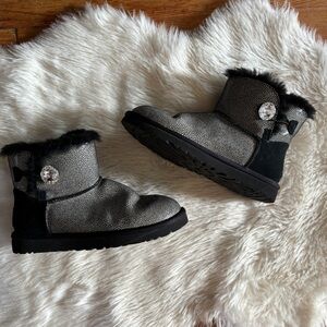 Black Sparkly Bling Sting Winter Ugg Boots